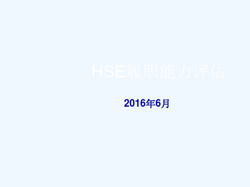 HSE履职能力评估概述