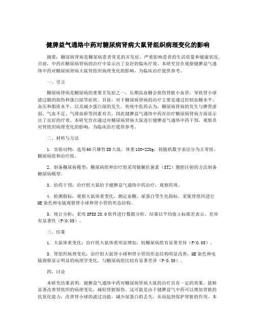 健脾益气通络中药对糖尿病肾病大鼠肾组织病理变化的影响