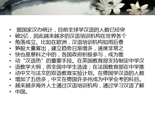 全球汉语培训机构ppt课件