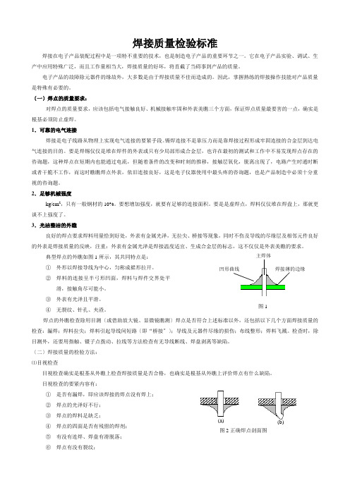 焊接质量检验标准