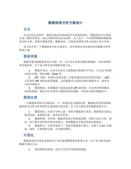 数据报表分析方案设计