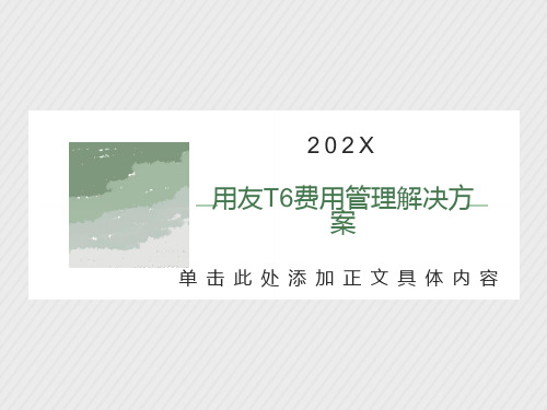 用友T6费用管理解决方案