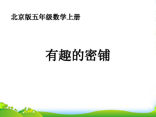 五年级数学上册 有趣的密铺课件 北京