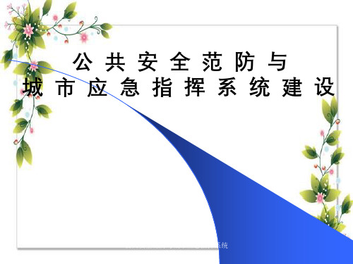 公共安全范防与城市应急指挥系统建设演示