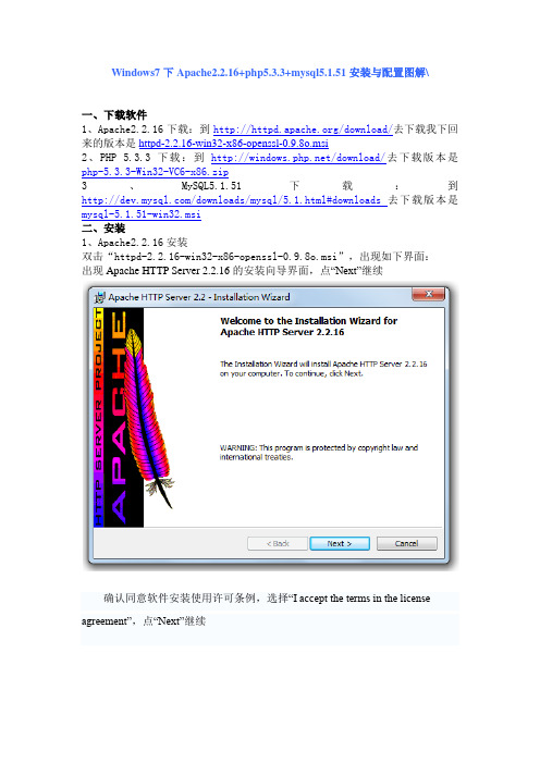 Win7下Apache2.2.16+php5.3.3+mysql5.1.51安装与配置图解