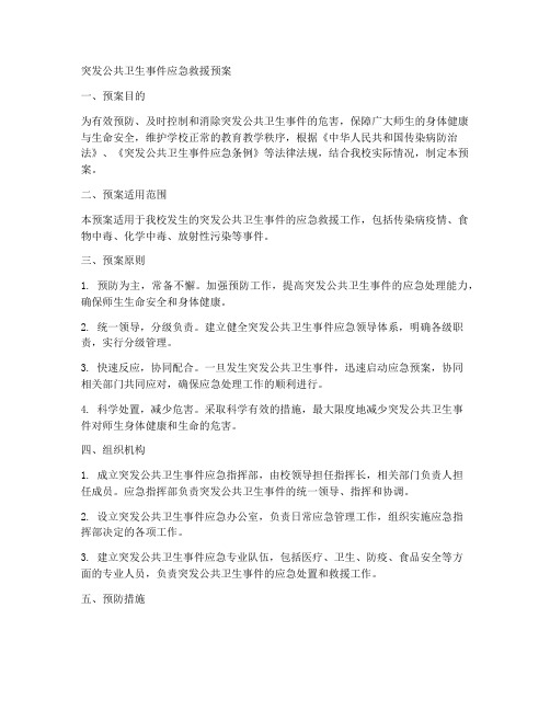 突发卫生应急救援预案