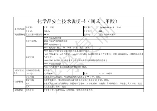 间苯二甲酸(MSDS)