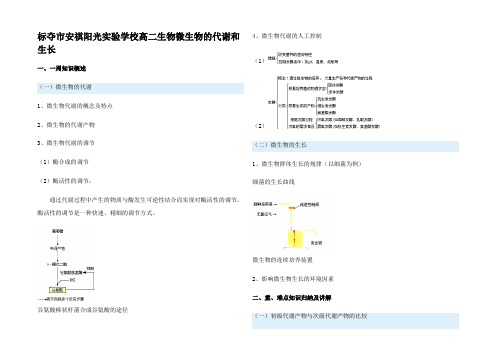 高二生物微生物的代谢和生长