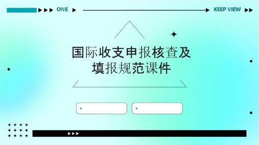 国际收支申报核查及填报规范课件