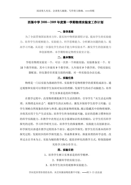 08-09实验室计划和总结