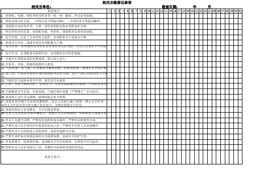 相关方检查记录表