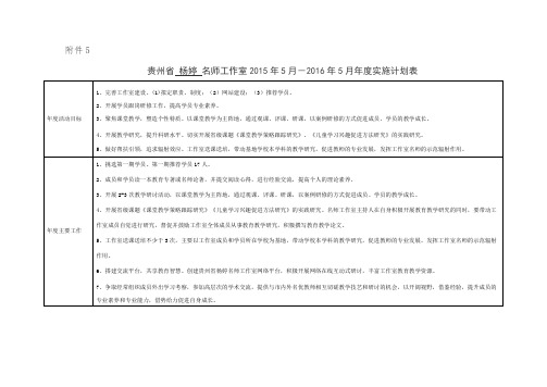 (2015.6-2016.5)年度实施计划表