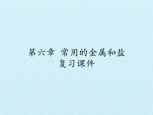 沪教版初中初三九年级上册第二学期化学(试用本)第六章 常用的金属和盐 复习课件