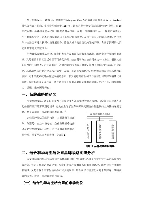 联合利华与宝洁公司品牌战略对比分析