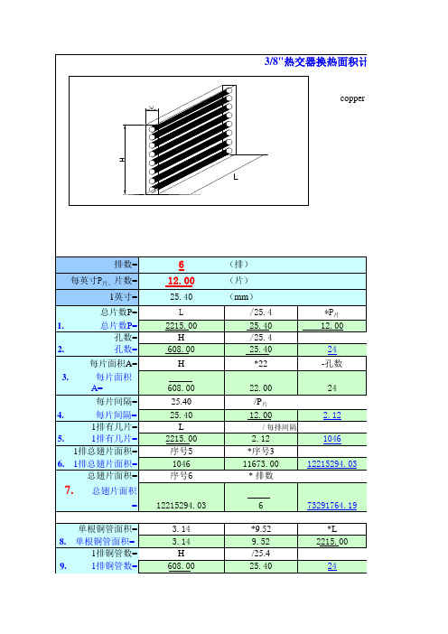 暖气换热器换热面积计算表