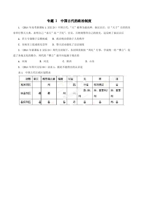 2014年高考新课标1文综24中...