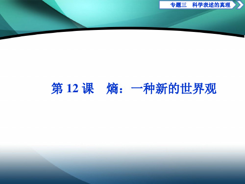 2019-2020学年高中语文苏教版选修实用阅读课件：第12课 熵：一种新的世界观 