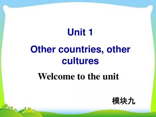 牛津译林版高中英语Module 9 Unit 1 Welcome to the unit教学课件