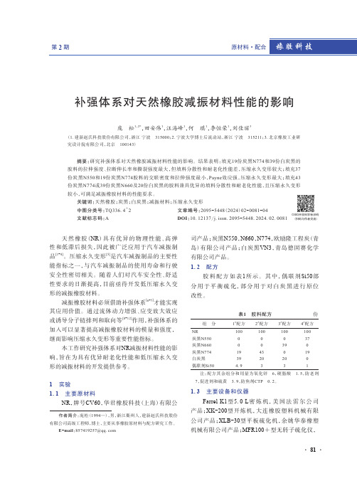 补强体系对天然橡胶减振材料性能的影响