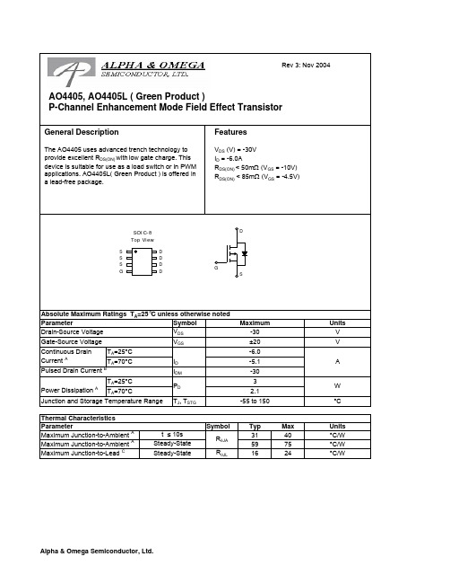 AO4405中文资料