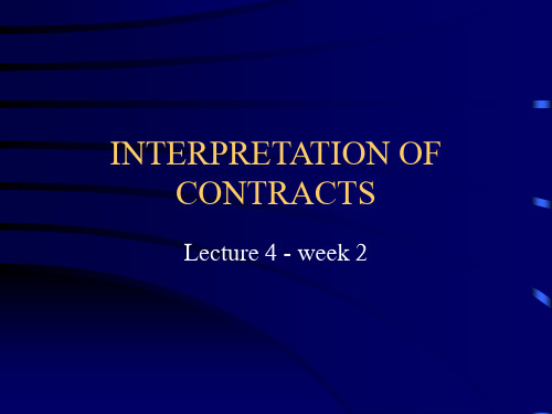 Lecture4interpretationofcontracts