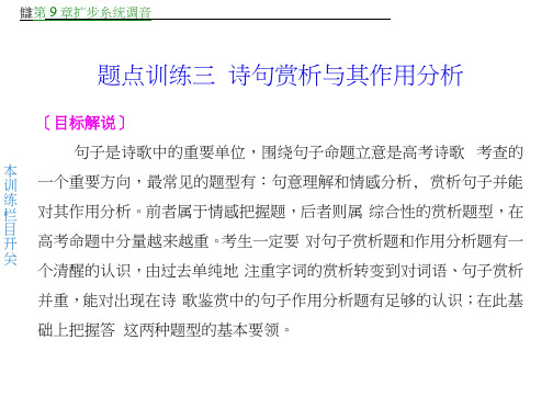 (皖_教师专用)高考语文二轮复习(题点训练案)【配套课件】第三章古诗鉴赏3