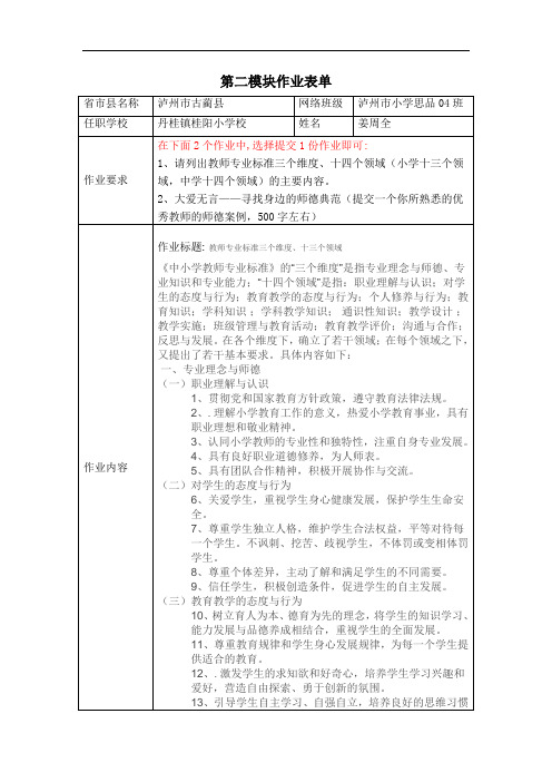 姜周全第二模块作业表单