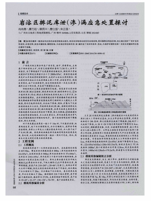 岩溶区排泥库泄(渗)漏应急处置探讨