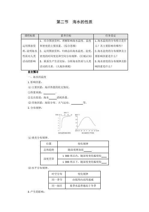 学案4：3.2 海水的性质