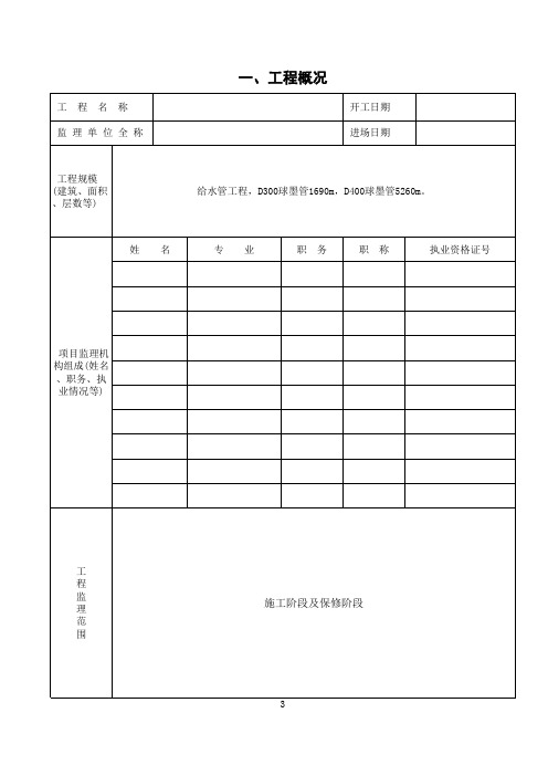 监理质量评估报告(自来水)