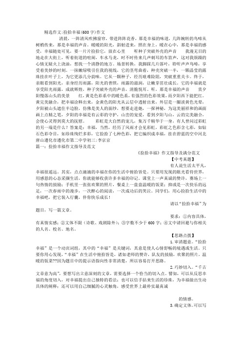 捡拾幸福(600字)作文