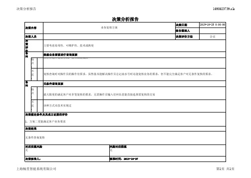 软件项目决策分析报告-模板