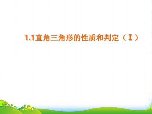 湘教版八年级数学下册第一章《直角三角形的性质和判定(Ⅰ)》课件