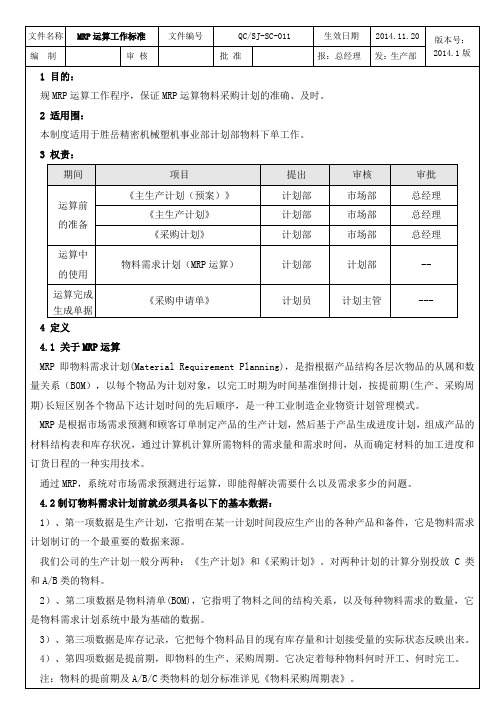 金蝶K3MRP运算操作流程图