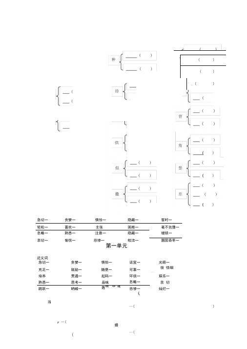 五年级上册多音字、近、反义词试卷版及答案(DOC)