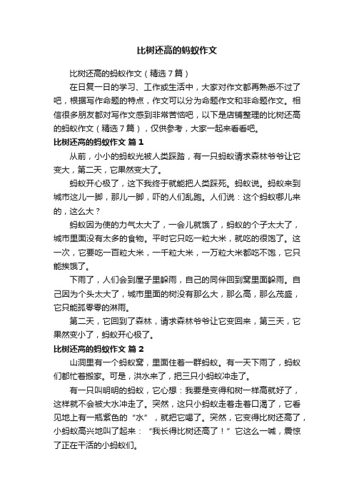 比树还高的蚂蚁作文