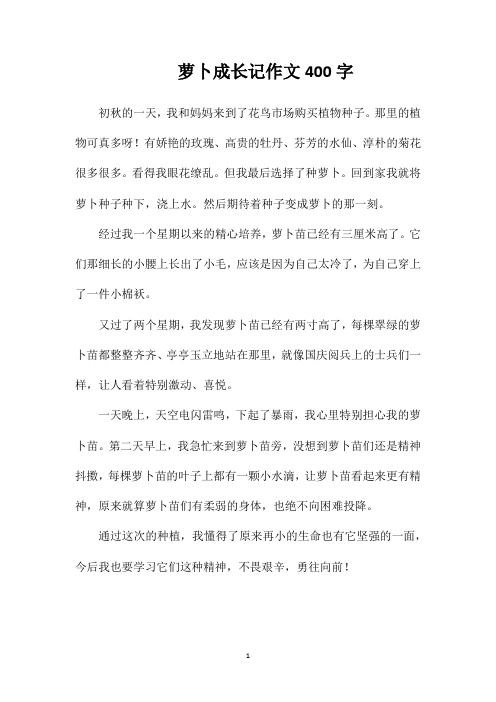 萝卜成长记作文400字