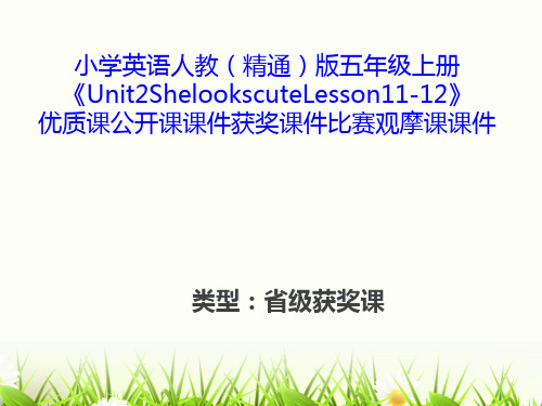 小学英语人教(精通)版五年级上册《Unit2ShelookscuteLesson11-12》优质公开课获奖课件比赛观摩课课件B001