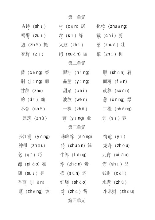 部编版小学二年级语文下册【易读错字汇总】