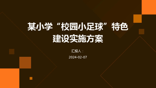 某小学“校园小足球”特色建设实施方案