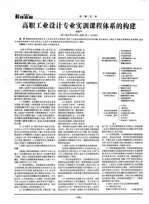 高职工业设计专业实训课程体系的构建