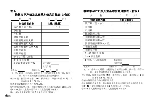 表3—村级月报表