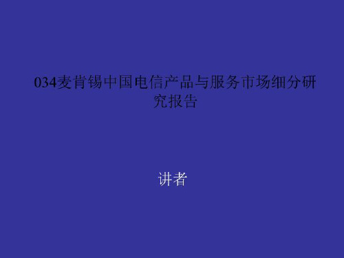 034麦肯锡中国电信产品与服务市场细分研究报告