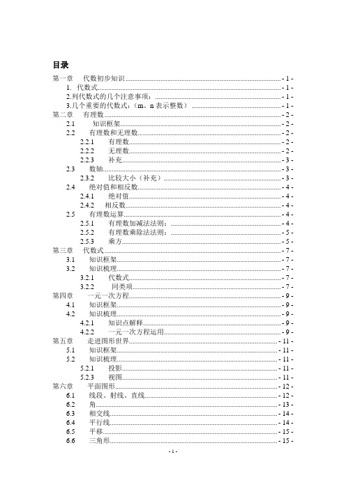 (完整版)七年级数学知识点梳理