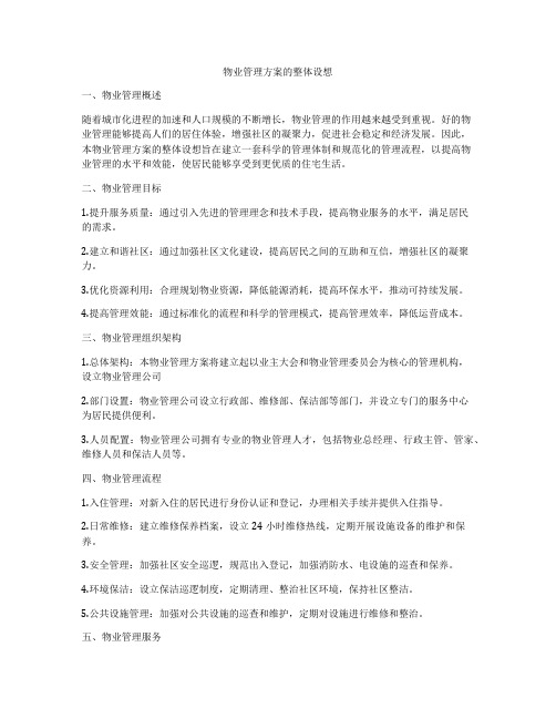 物业管理方案的整体设想