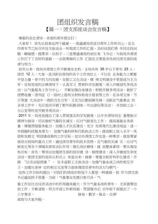 团组织发言稿