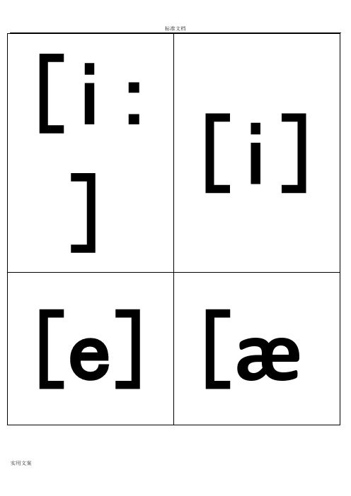 英语国际音标卡片打印版(附音标相对地字母组合)