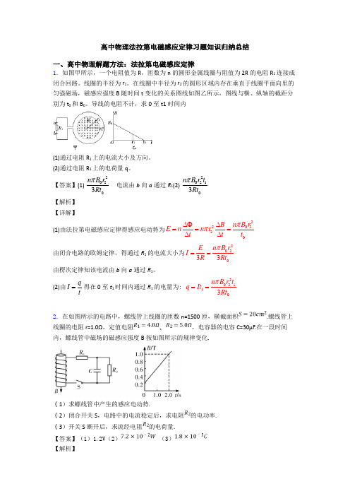 高中物理法拉第电磁感应定律习题知识归纳总结