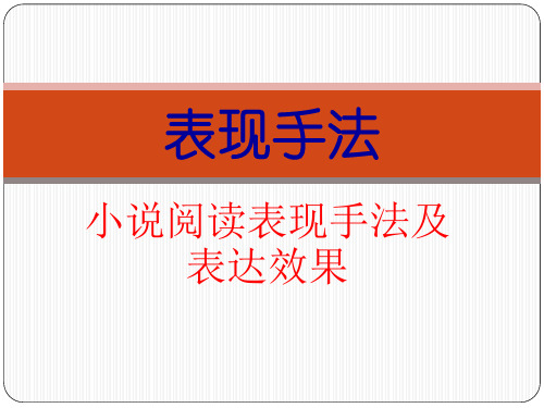 小说阅读赏析主要表现手法及效果