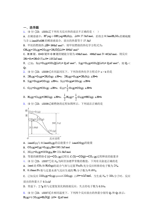 青岛格兰德中学高中化学选修一第一章《化学反应的热效应》检测卷(有答案解析)